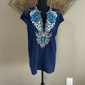 Johnny was extra large embroidered tunic workshop collection